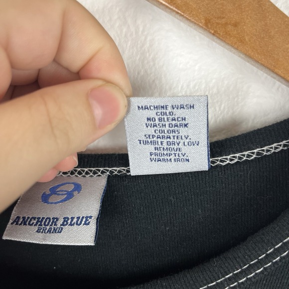 VTG Y2K 2000s Women's Shirt Measures XS Small Anchor Blue Dragon Long Sleeve - Picture 6 of 6